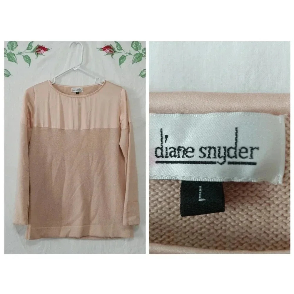 Diane Snyder Size Large Pink Cashmere Silk Sweater J0277